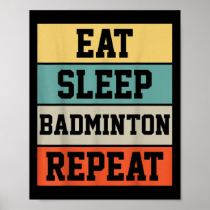 Badminton Sport Player Retro Funny Gift  Poster