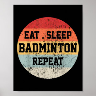 Badminton Sport Player Retro Vintage Funny Gift  Poster