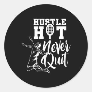 Badminton Sport Player Shuttle Lover Classic Round Sticker