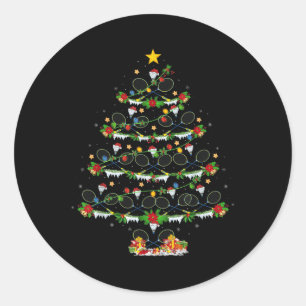 Badminton Sports Lover Lighting Badminton Christma Classic Round Sticker