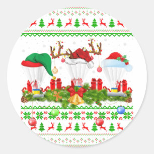 Badminton Sports Lover Xmas Santa Ugly Badminton C Classic Round Sticker
