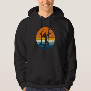 Badminton Sports Retro Vintage Sunset Badminton Pl Hoodie