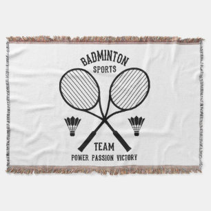Badminton Sports Team Throw Blanket