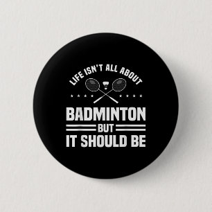 Badminton Sportsperson Game Sport Player Athlete R 6 Cm Round Badge