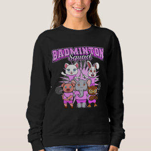 Badminton Squad Cute Animals Shuttlecock Sweatshirt