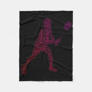 Badminton Squash Badminton Player Shuttle Fleece Blanket