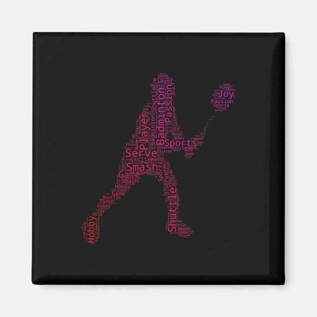 Badminton Squash Badminton Player Shuttle  Magnet (Front)