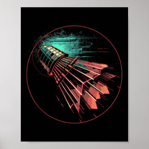Badminton Steampunk Shuttle Player Poster