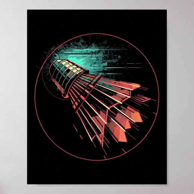 Badminton Steampunk Shuttle Player  Poster (Front)