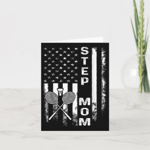 Badminton Step Mum American Flag Vintage Christmas Card