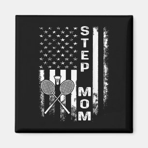 Badminton Step Mum American Flag Vintage Christmas Magnet