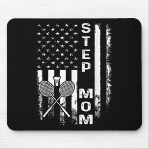 Badminton Step Mum American Flag Vintage Christmas Mouse Pad