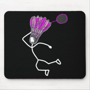 Badminton Stylish Cool Stick Figure Girl  Mouse Pad