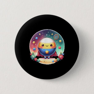 Badminton Superhero Super Hero Badminton  6 Cm Round Badge