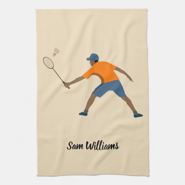 Badminton Tea Towel (Vertical)