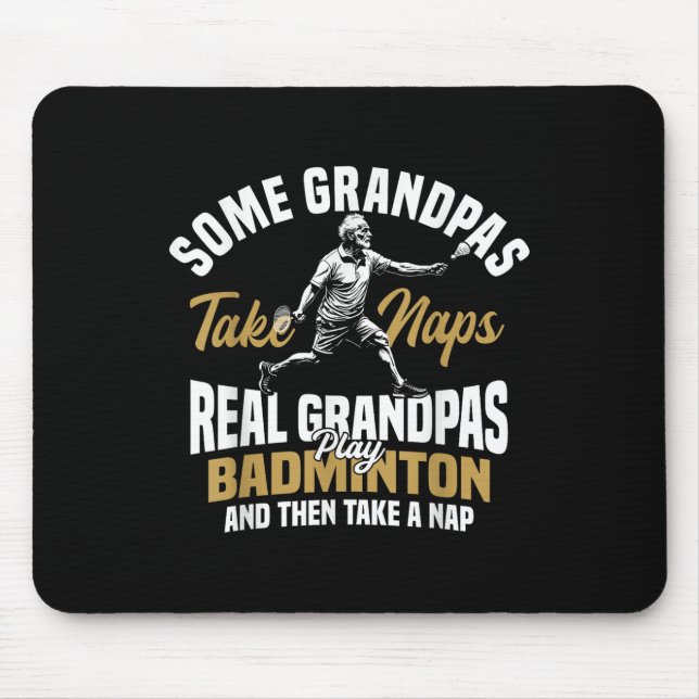 Badminton Team Grandma Shuttle Player Badminton  Mouse Pad (Front)