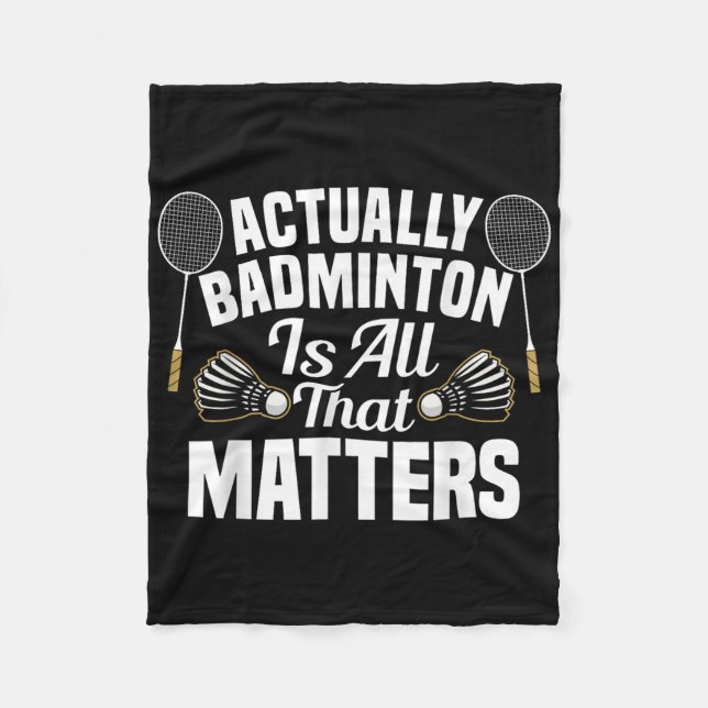 Badminton Team Match S Shuttle Badminton Player  Fleece Blanket (Front)