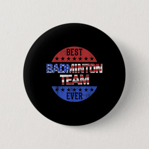 Badminton Team Player Independence Day Patriotic U 6 Cm Round Badge
