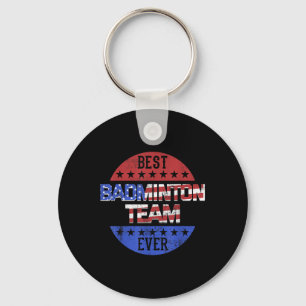 Badminton Team Player Independence Day Patriotic U Key Ring