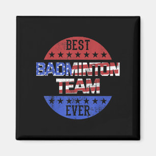 Badminton Team Player Independence Day Patriotic U Magnet
