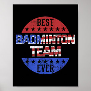 Badminton Team Player Independence Day Patriotic U Poster