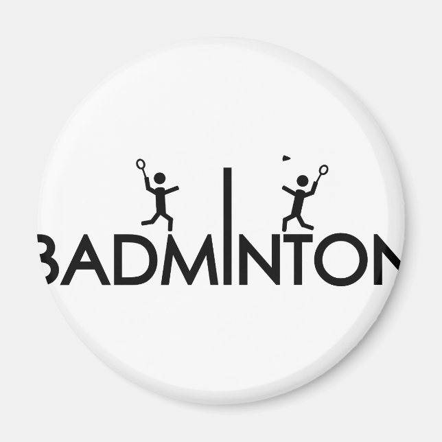 badminton text icon magnet (Front)