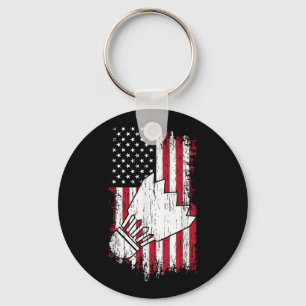 Badminton - Usa American Flag Badminton Tees Women Key Ring
