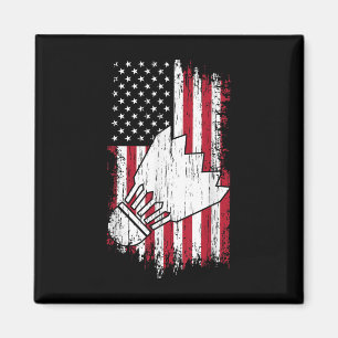 Badminton - Usa American Flag Badminton Tees Women Magnet