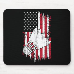 Badminton - Usa American Flag Badminton Tees Women Mouse Pad