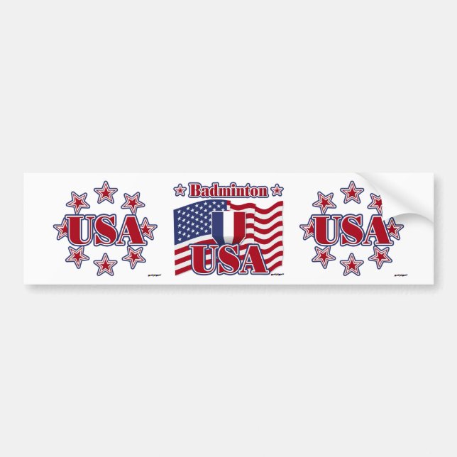 Badminton USA Bumper Sticker (Front)