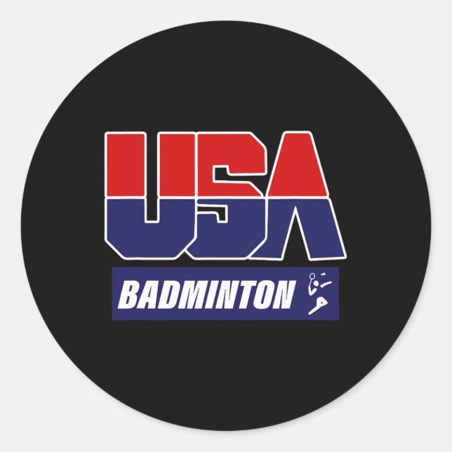 Badminton Usa  Classic Round Sticker (Front)