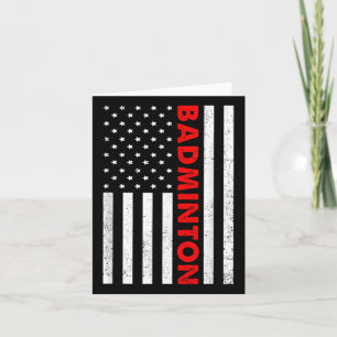 Badminton Usa Flag Graphic Badminton Player Shuttl Card