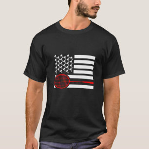 Badminton Usa Flag Graphic Badminton Player Shuttl T-Shirt