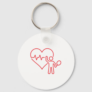 Badminton Valentines Day Heartbeat My Valentine Key Ring