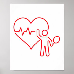 Badminton Valentines Day Heartbeat My Valentine Poster