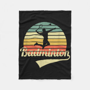 Badminton Vintage Badminton Player Badminton Sport Fleece Blanket