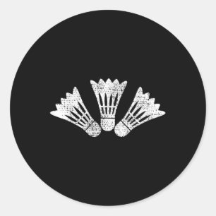 Badminton Vintage Gift Classic Round Sticker