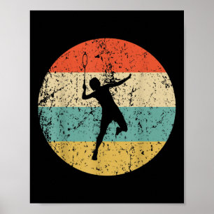 Badminton Vintage Retro Badminton Player Poster