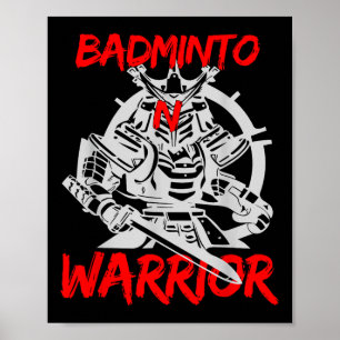 Badminton Warrior Racket Shuttle Sports Game Poster