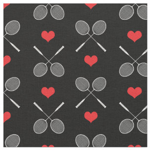 Badminton with hearts - custom size and background fabric