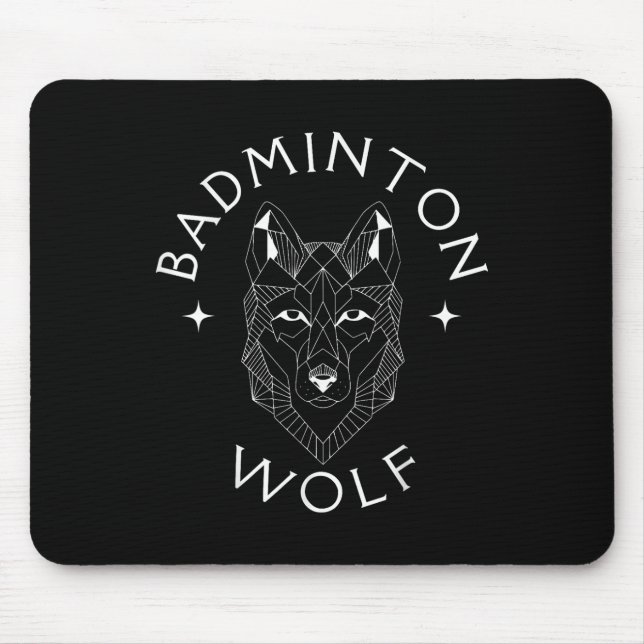 Badminton Wolf Player Racket Shuttle Sports  Mouse Pad (Front)
