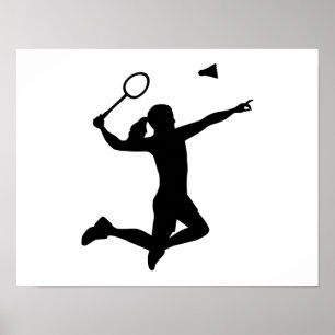 Badminton woman girl poster