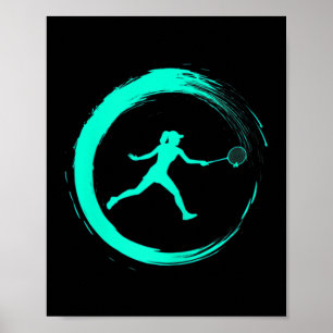 Badminton Woman Girl Sport Hobby Circle  Poster