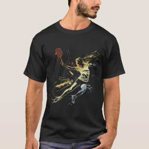 Badminton Woman Grafitti Shuttle Game For Girls T-Shirt