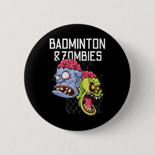 Badminton Zombies Funny Sports Game Racket Shuttle 6 Cm Round Badge