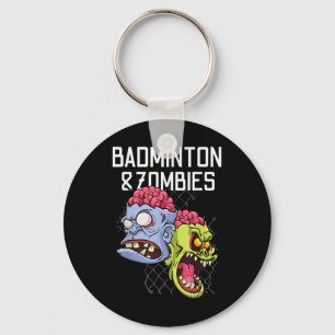 Badminton Zombies Funny Sports Game Racket Shuttle Key Ring
