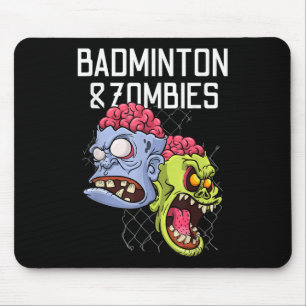 Badminton Zombies Funny Sports Game Racket Shuttle Mouse Pad