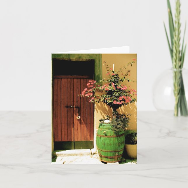 Badolato Bougainvillea Blank Notecard (Front)