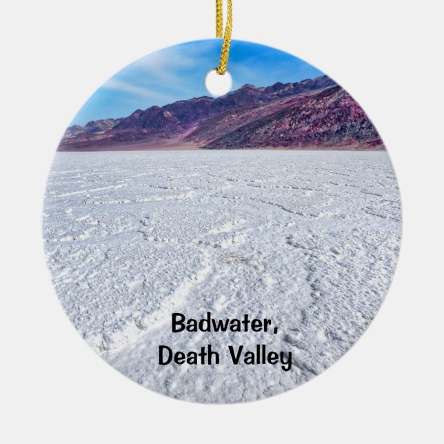 Badwater Ceramic Ornament (Front)