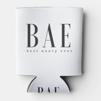 BAE best aunty ever black white logo Can Cooler